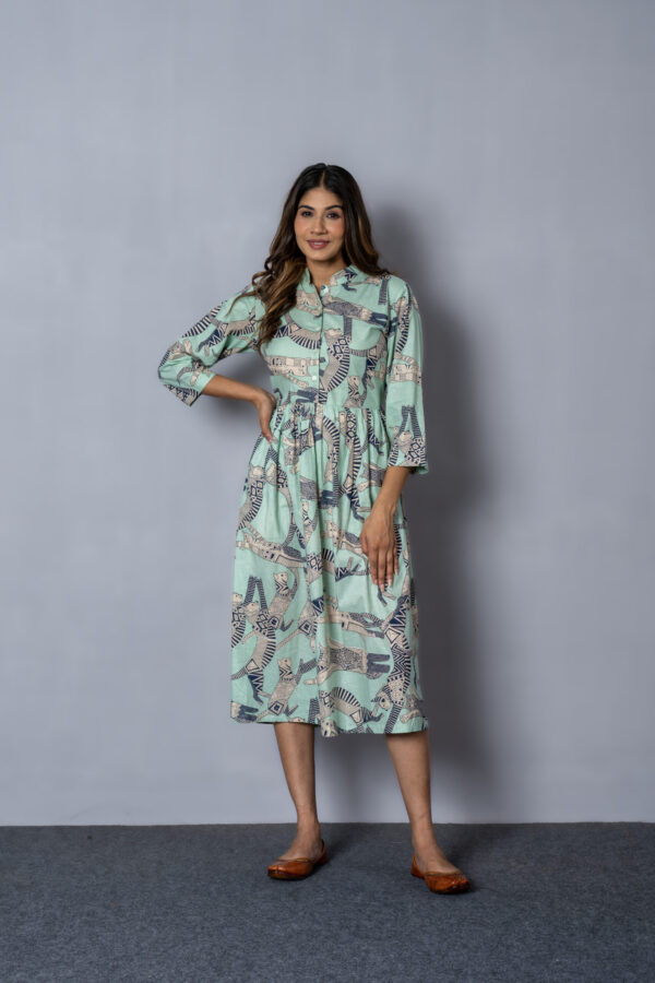 Mint Leopard Block Print Dress Mint Leopard Block Print Dress