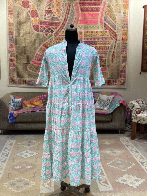 IMG_5445 Aarunya Fan Print Tier Dress