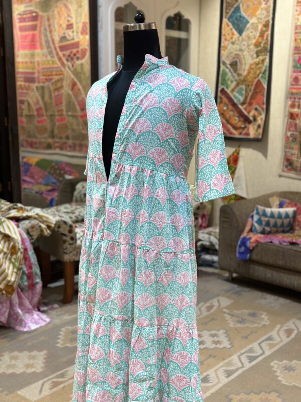 IMG_5447 Aarunya Fan Print Tier Dress