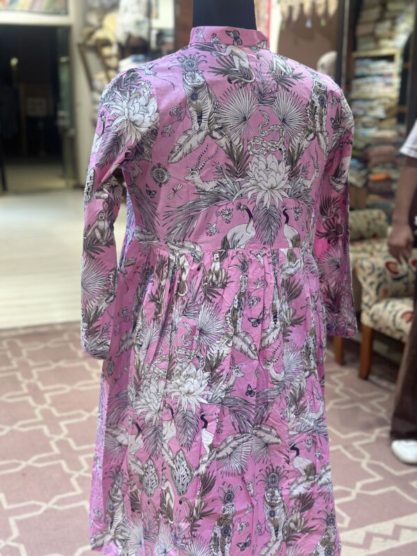 Jungle Mist Handprinted Cotton Dress