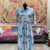 Palm Breeze Hand Block Cotton Midi Dress