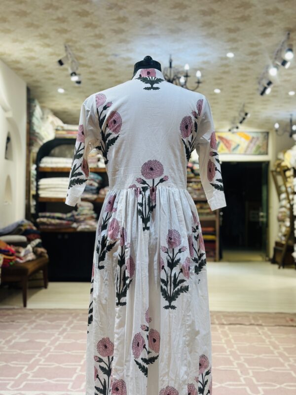 IMG_5725 Blush Bloom Hand Block Cotton Midi Dress