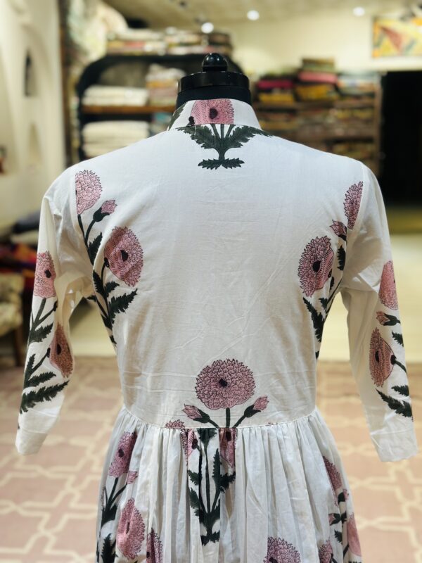 IMG_5728 Blush Bloom Hand Block Cotton Midi Dress