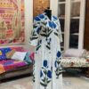 Indigo Petals Hand Block Cotton Dress / Cotton Dress/ Long Dress/ Trending Dress/ Ethnic Wear/ Traditional Dress