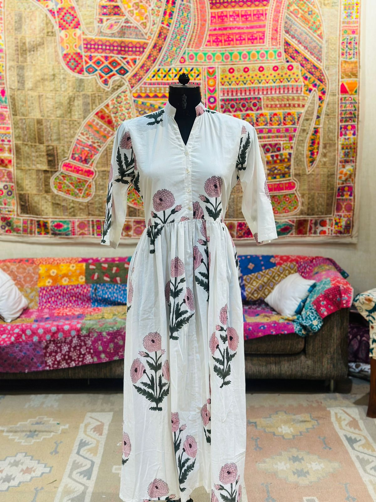 WhatsApp Image 2025-06-28 at 12.27.14 PM Blush Bloom Hand Block Cotton Midi Dress